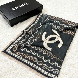 Chanel Reversible Cashmere Wool CC Logo Scarf